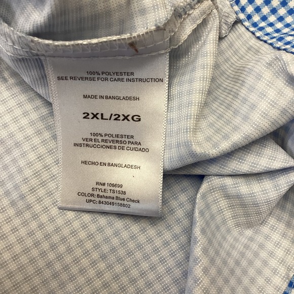 Habit Mens Long Sleeve Gingham Fishing Shirt 2XL UPF 40+ Solar Factor - Picture 6 of 9